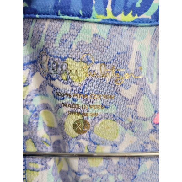 Lilly Pulitzer Blue Dress Swing Mini dress size XL luxetic Vacation Resort - Picture 2 of 6